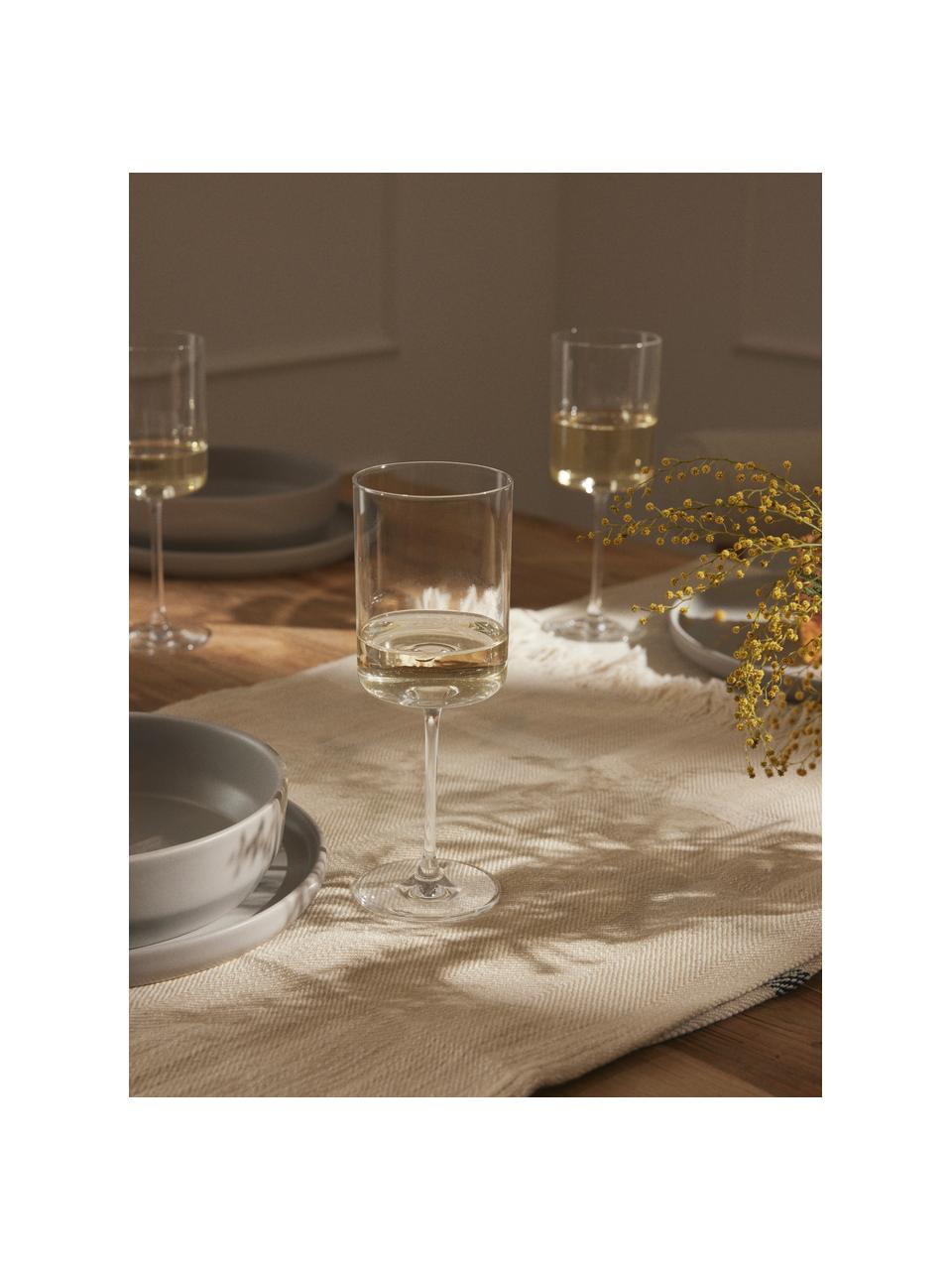 Poháre na biele víno z krištáľového skla Xavia, 4 ks, Krištáľové sklo, Priehľadná, Ø 7 x V 20 cm, 340 ml