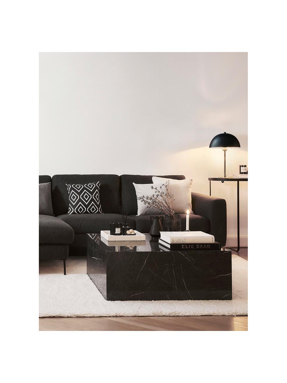 Federa arredo reversibile lavorata a maglia Chuck, 100% cotone, Nero, crema, Larg. 40 x Lung. 40 cm
