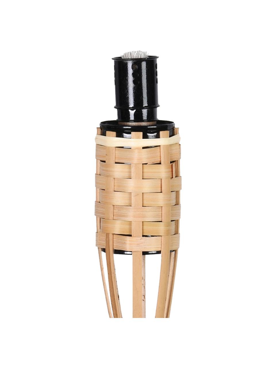 Fakkels Bambus, 3 stuks, Frame: bamboe, Houder: gelakt metaal, Lichtbruin, Ø 6 x H 63 cm