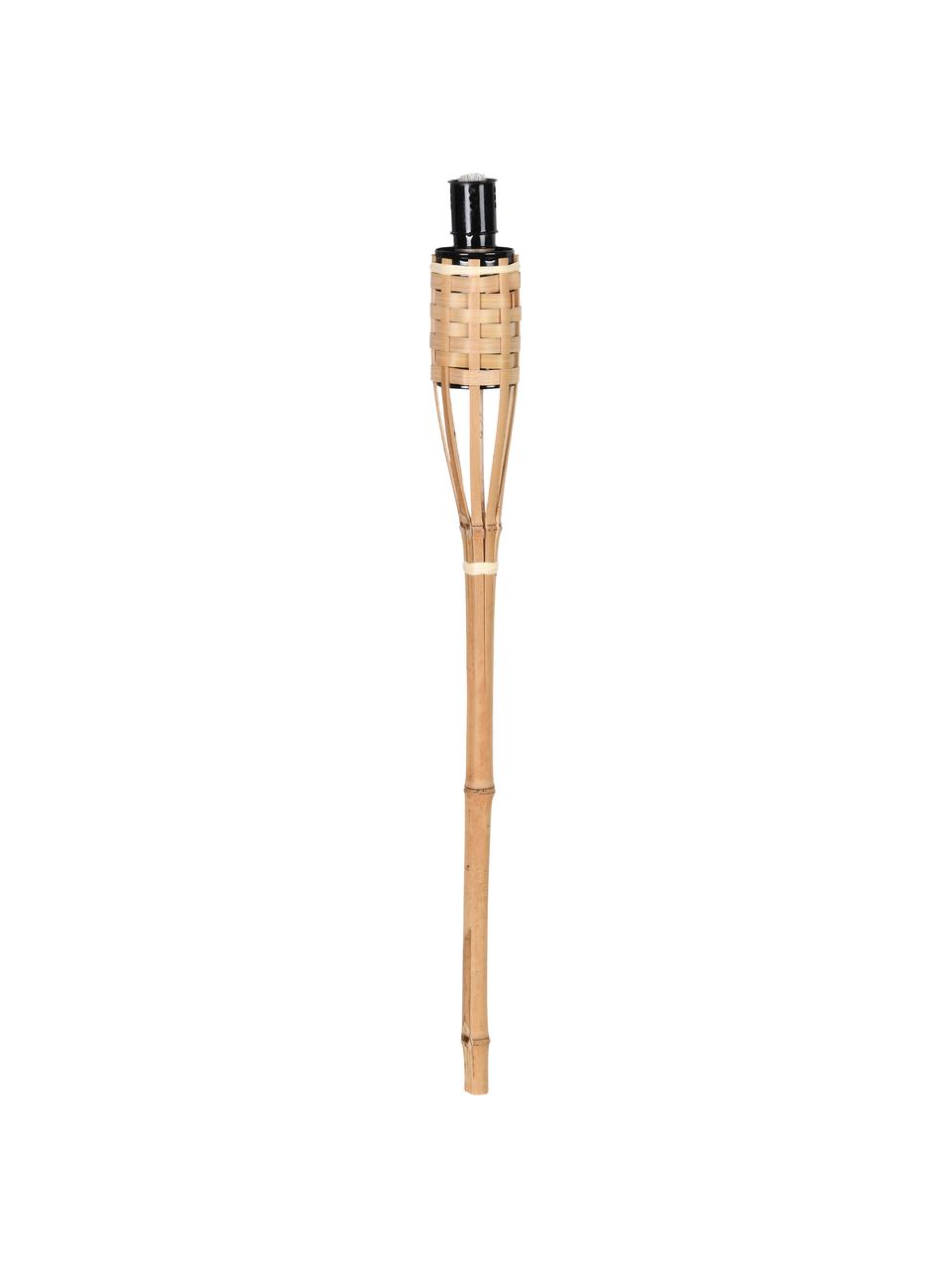 Fakkels Bambus, 3 stuks, Frame: bamboe, Houder: gelakt metaal, Beige, Ø 6 x H 63 cm