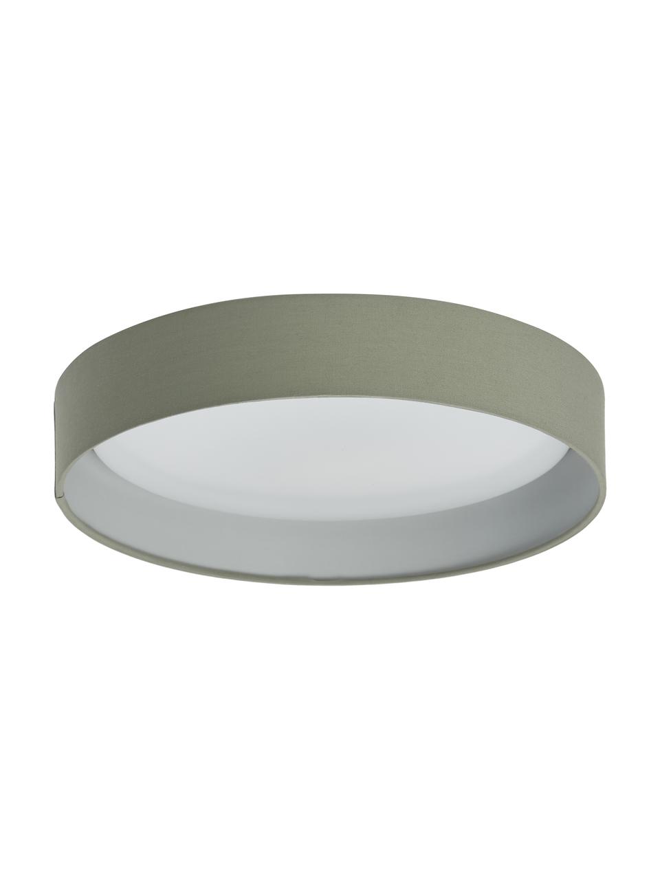 LED stropní svítidlo Helen, Olivově zelená, Ø 35 cm, V 7 cm