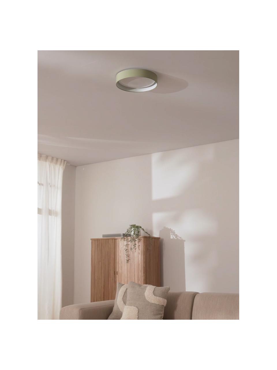 LED plafondlamp Helen, Diffuser: kunststof, Olijfgroen, Ø 52 x H 11 cm