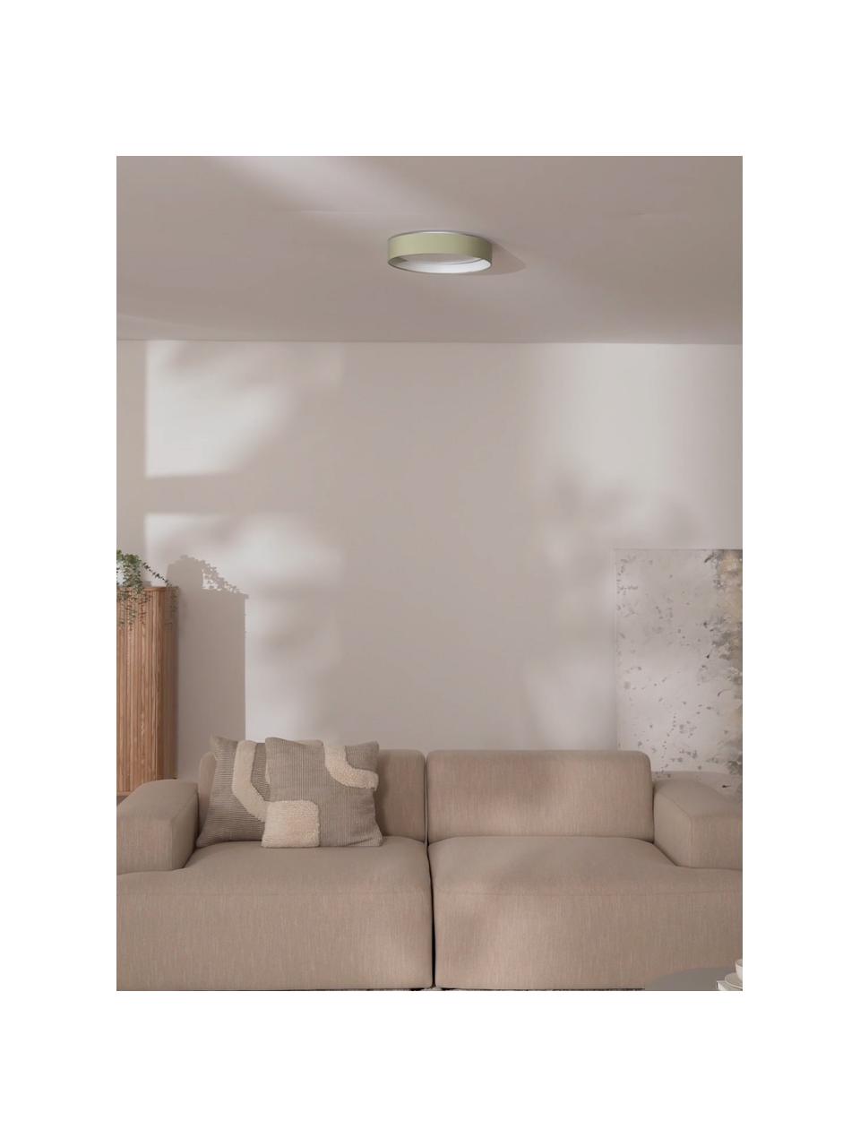 LED stropní svítidlo Helen, Olivově zelená, Ø 35 cm, V 7 cm
