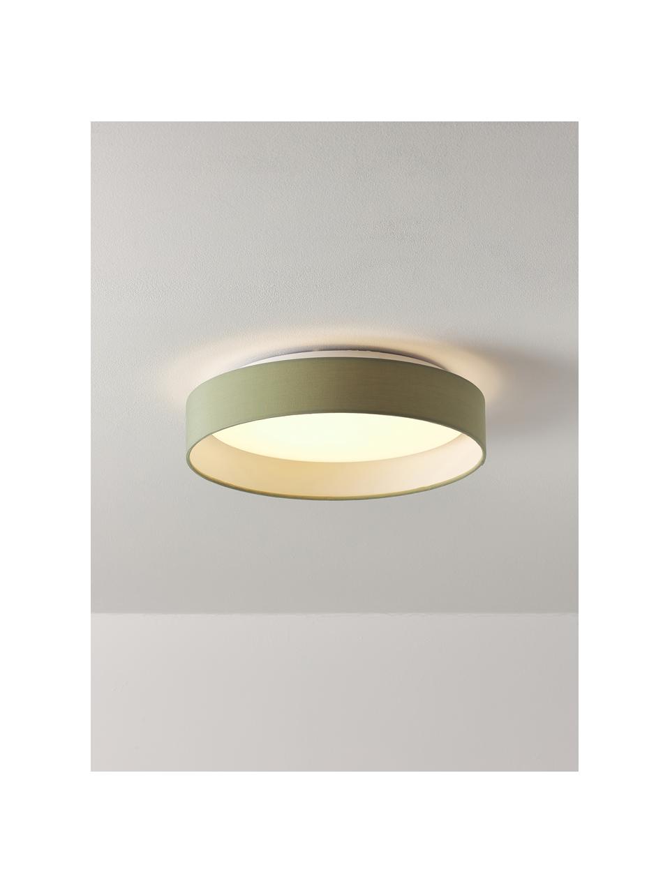 Plafón LED Helen, Verde oliva, Ø 52 x Al 11 cm