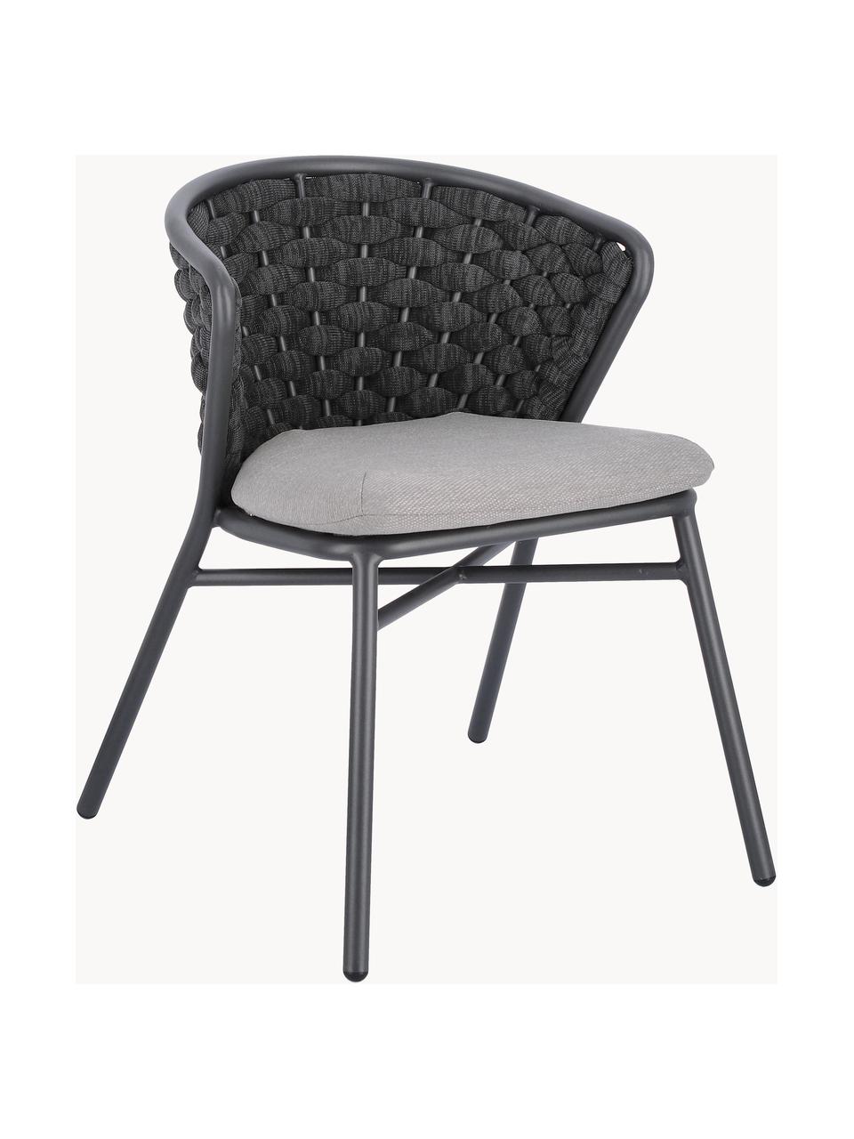 Zahradní židle Harlow, Světle šedá, antracitová, Š 62 cm, H 58 cm