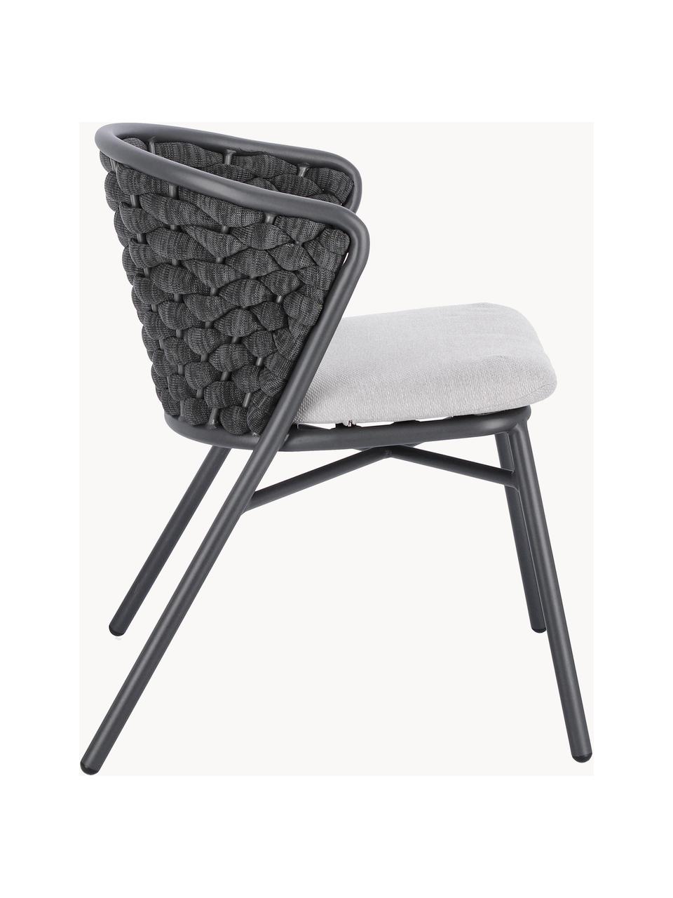 Silla de jardín Harlow, Tapizado: 100% polipropileno, Estructura: aluminio con pintura en p, Tejido gris claro, gris antracita, An 62 x L 58 cm