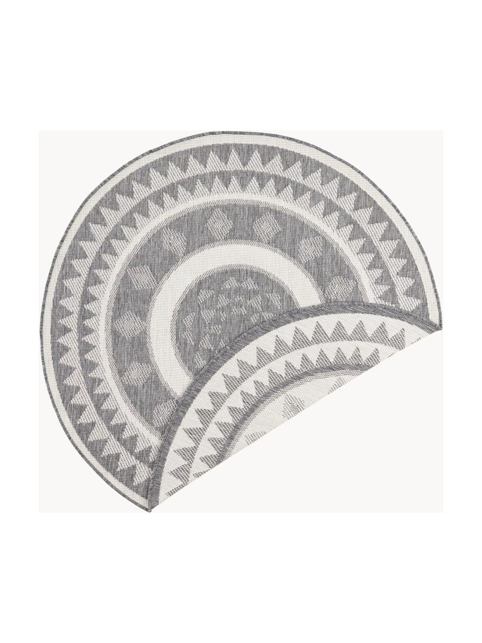 Alfombra redonda reversible de interior/exterior Jamaica, Gris, crema, Ø 140 cm (Tamaño M)