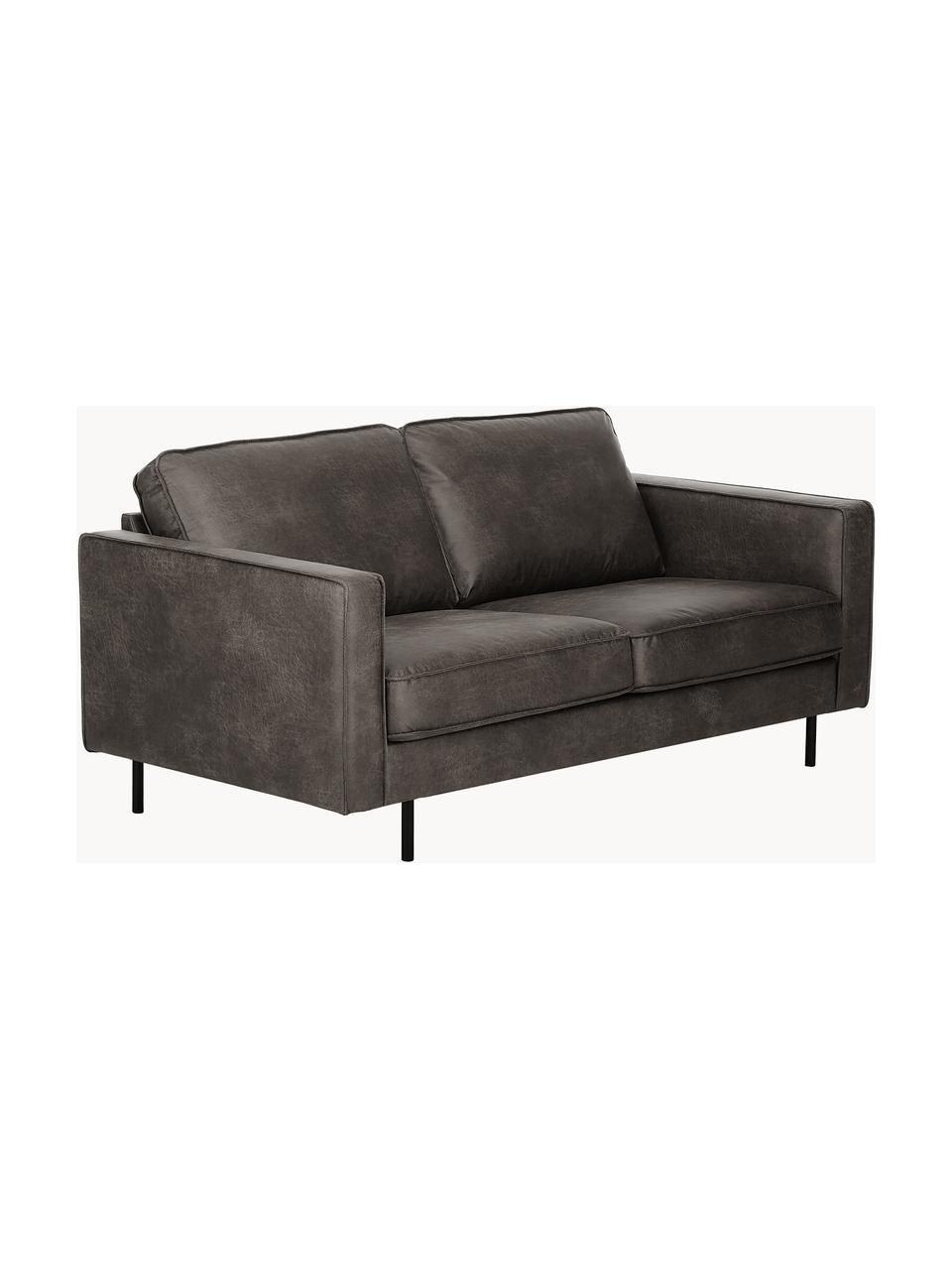 Sofa Hunter (2-Sitzer) aus recyceltem Leder, Bezug: Recyceltes Leder (70% Led, Gestell: Massives Kiefernholz und , Leder Anthrazit, B 164 cm x T 90 cm