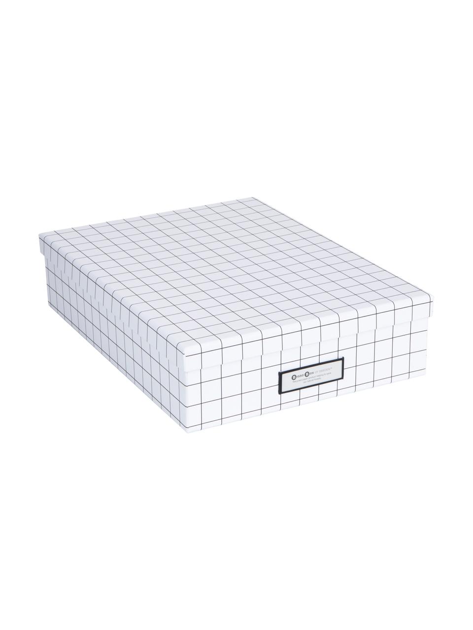 Aufbewahrungsbox Oskar, Box: fester, laminierter Karto, Weiß, Schwarz, B 26 x H 9 cm