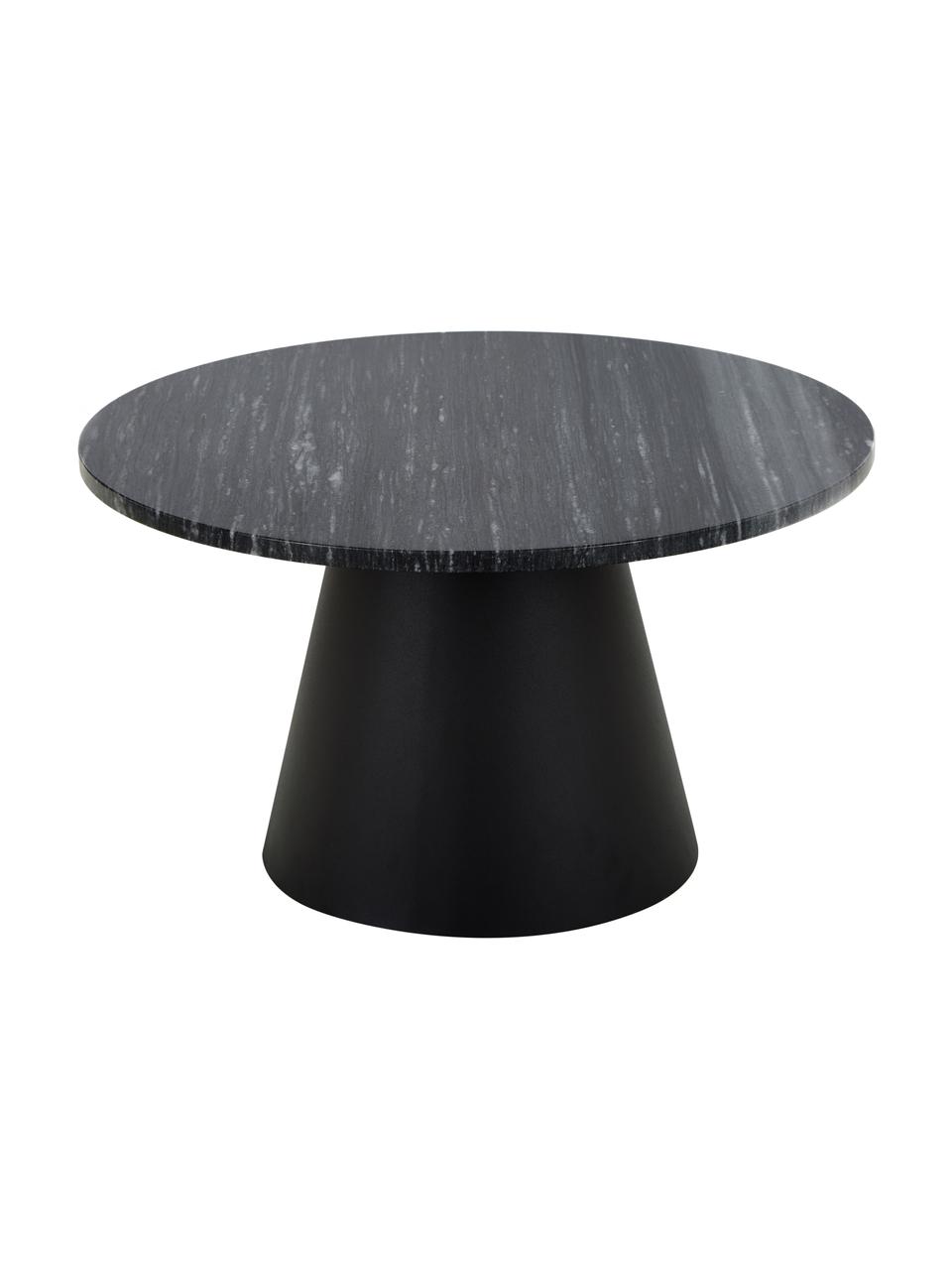 Table basse ronde en marbre Mary, Marbre noir, noir