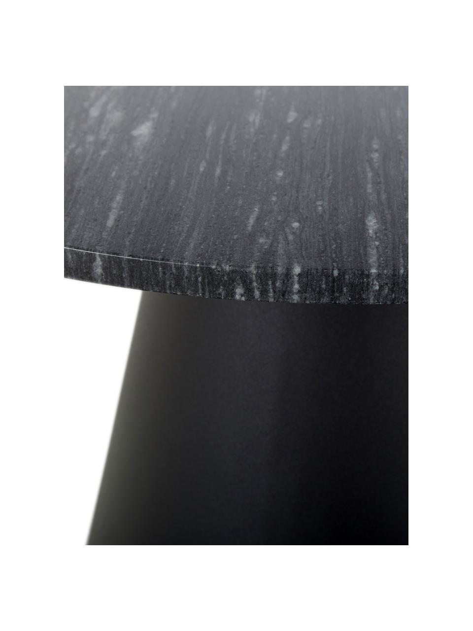 Runder Marmor-Couchtisch Mary, Tischplatte: Marmor, Gestell: Metall, beschichtet, Schwarzer Marmor, Schwarz, ∅ 70 x H 40 cm