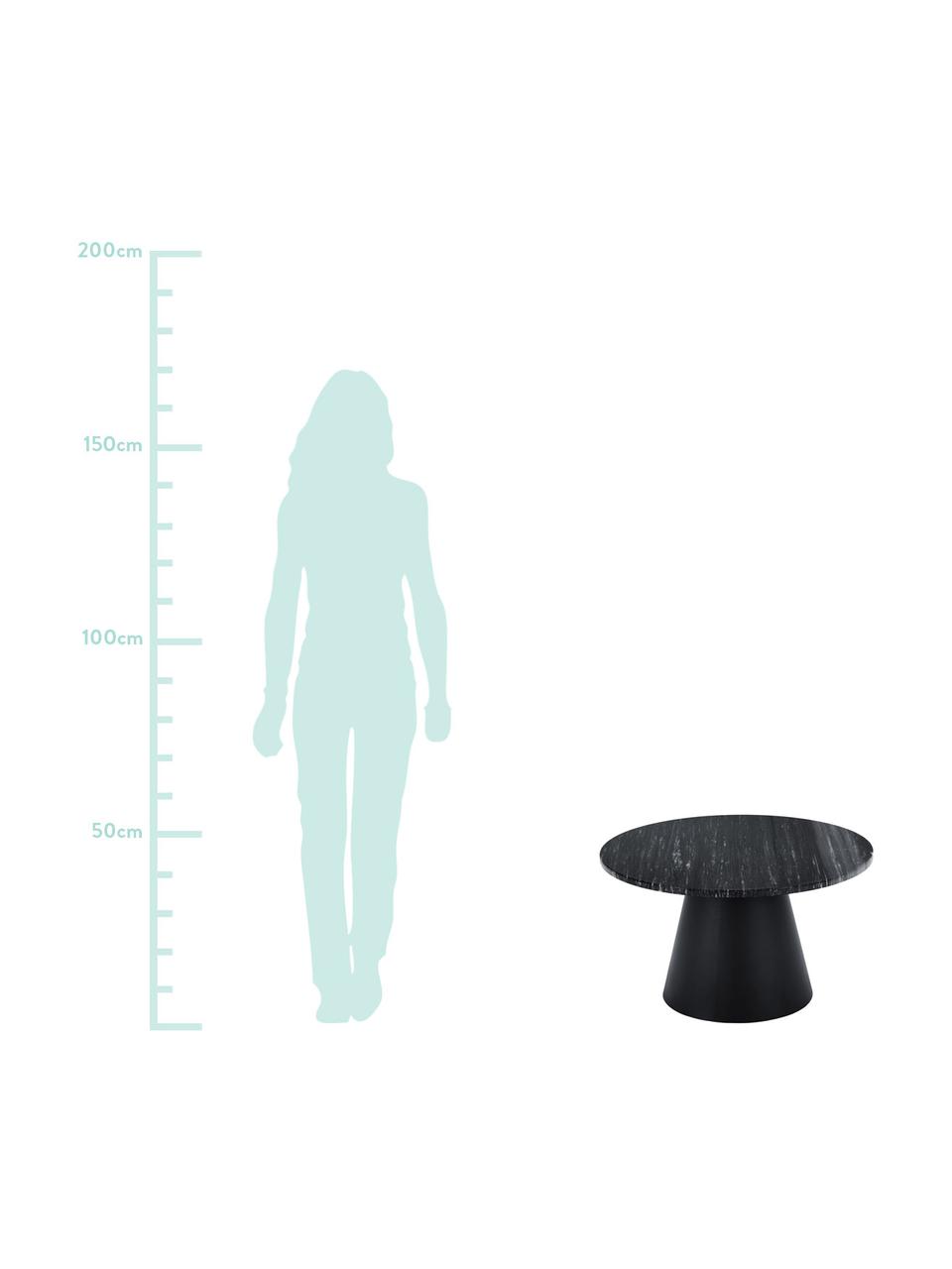 Kulatý mramorový konferenční stolek Mary, Černý mramor, černá
