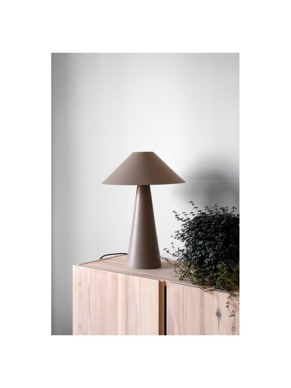 Design Tischlampe Cannes in Taupe, Lampenschirm: Metall, beschichtet, Taupe, Ø 30 x H 47 cm