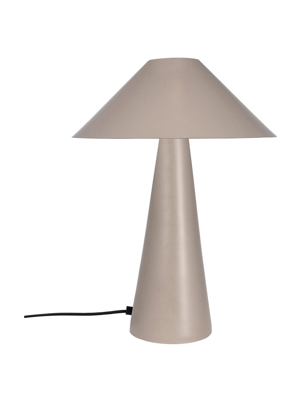 Design tafellamp Cannes in taupe, Lampenkap: gecoat metaal, Lampvoet: gecoat metaal, Taupe, Ø 30 x H 47 cm