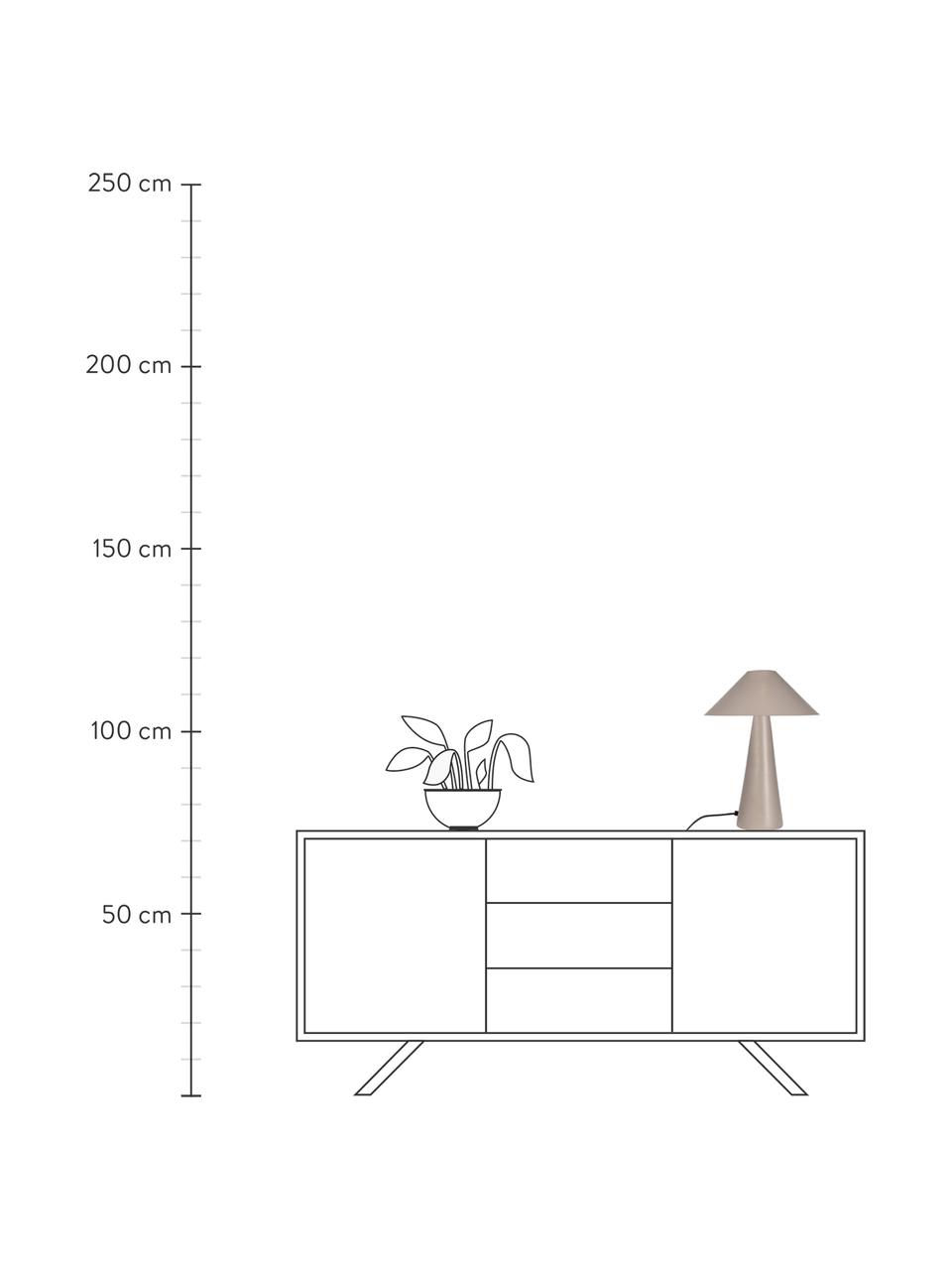 Design Tischlampe Cannes in Taupe, Lampenschirm: Metall, beschichtet, Lampenfuß: Metall, beschichtet, Taupe, Ø 30 x H 47 cm