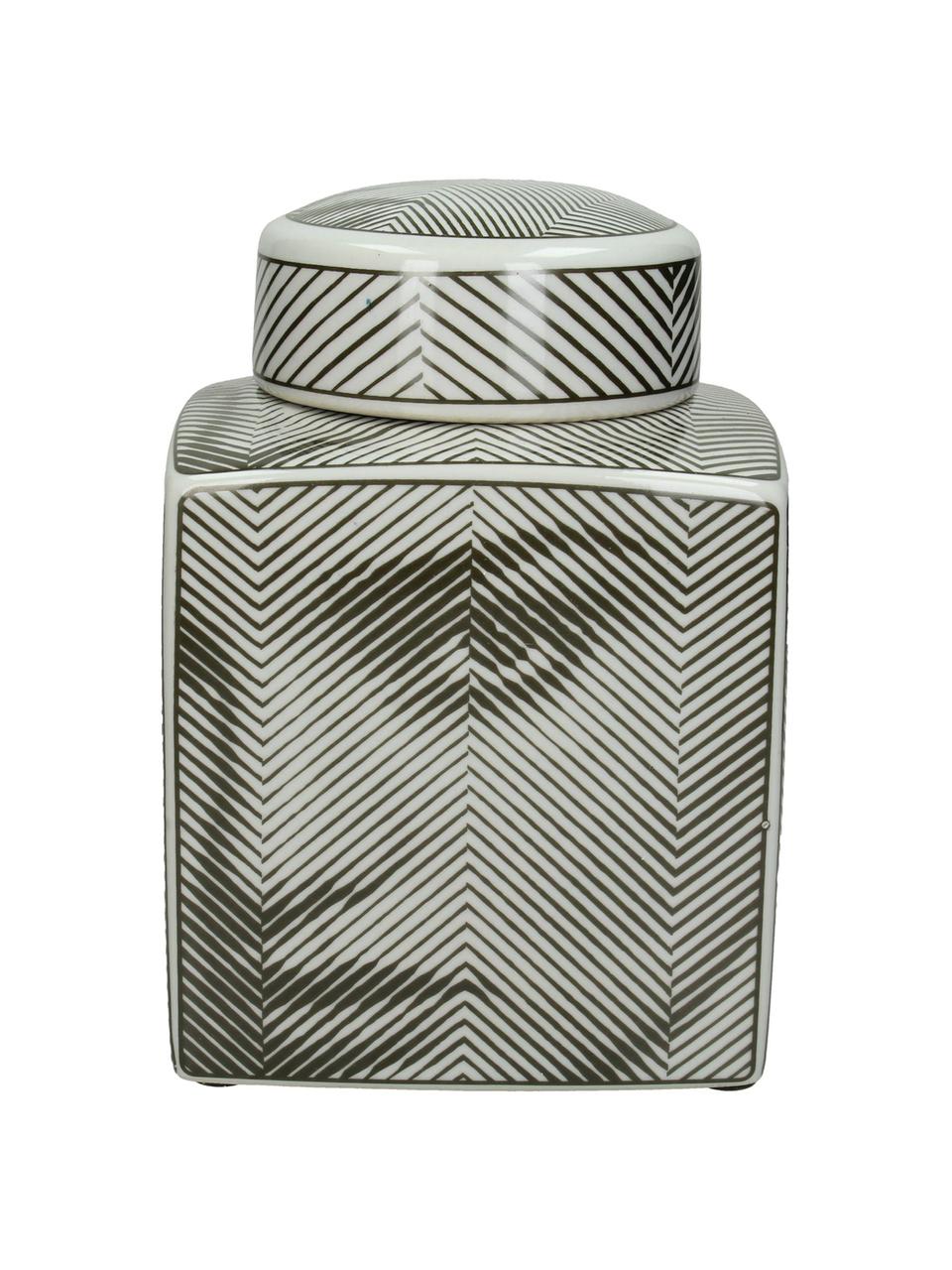 Boîte de rangement motif photo Face, Porcelaine, Noir, blanc, larg. 16 x haut. 20 cm