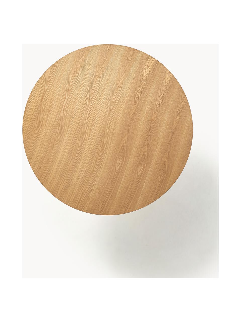 Ronde eettafel Menorca, Ø 100 cm, Tafelblad: MDF met essenhoutfineer, Essenhout, zwart, Ø 100 cm