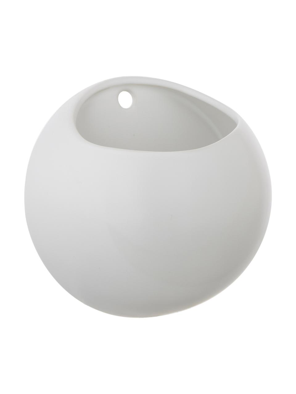 Ścienna osłonka na doniczkę z ceramiki Globe, Ceramika, Biały, Ø 15 x W 15 cm