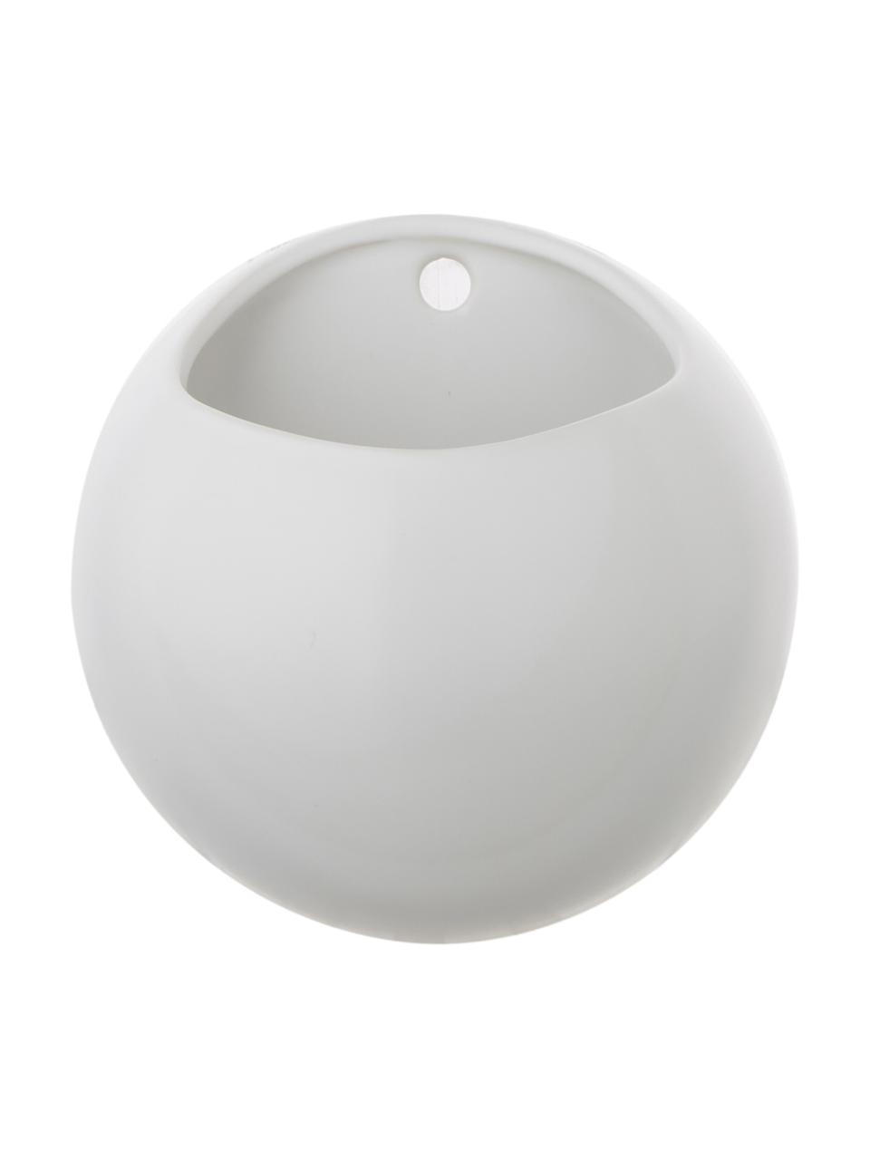 Malý závěsný obal na květináč z keramiky Globe, Keramika, Bílá, Ø 15 cm, V 15 cm