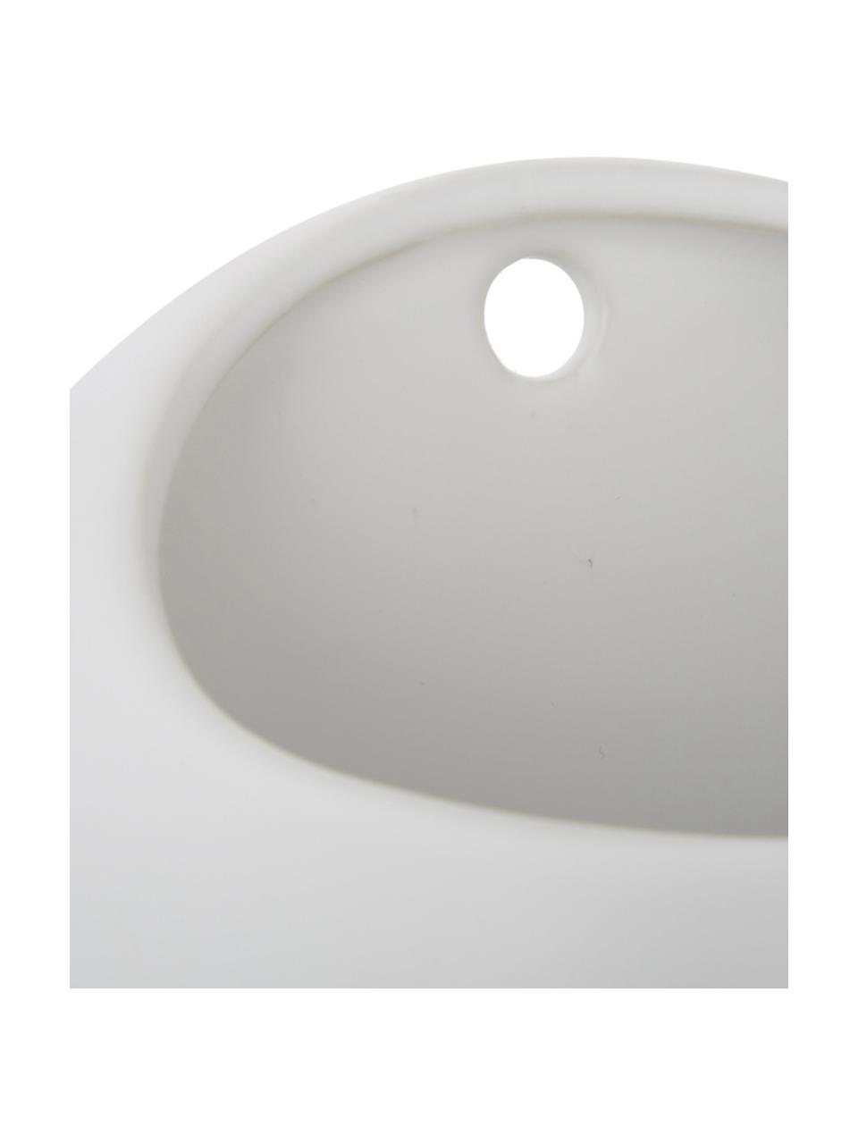 Macetero de pared de cerámica Globe, Cerámica, Blanco, Ø 15 x Al 10 cm