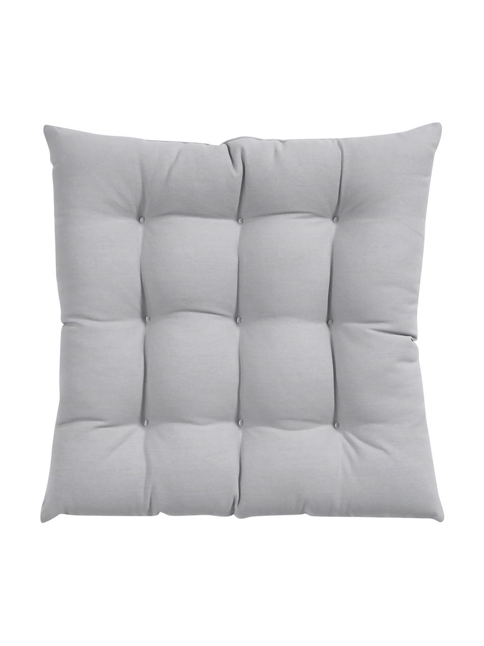 Cuscino sedia in cotone grigio chiaro Ava, Rivestimento: 100% cotone, Grigio chiaro, Larg. 40 x Lung. 40 cm