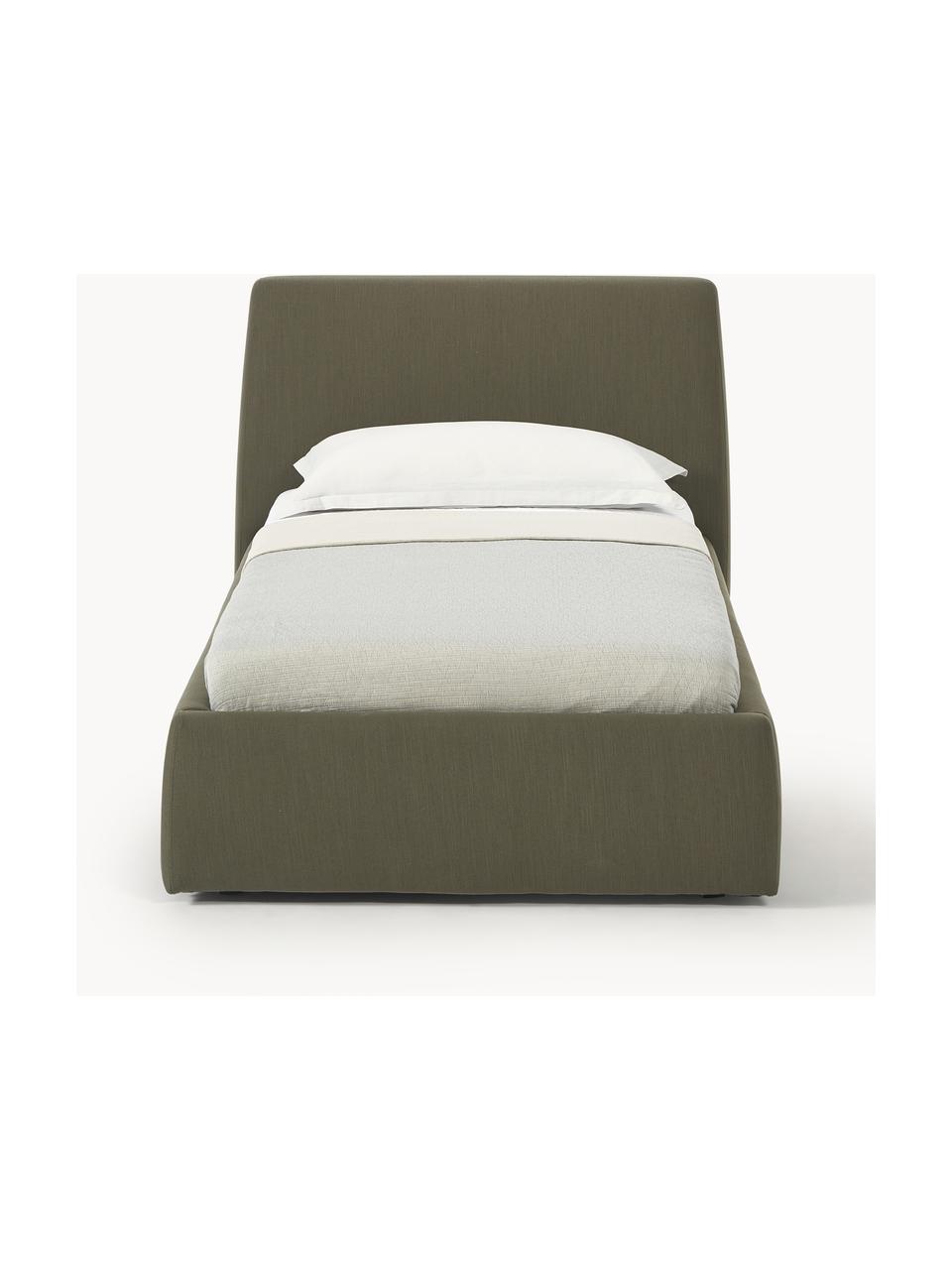 Jednolůžková postel Cloud, Olivově zelená, Š 90 cm, D 200 cm