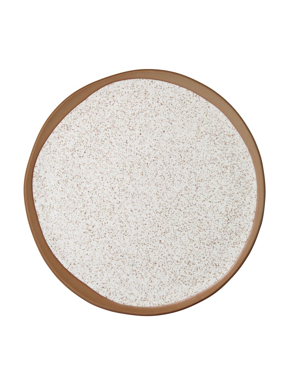 Assiette plate grès Caja, 2 pièces, Beige, brun