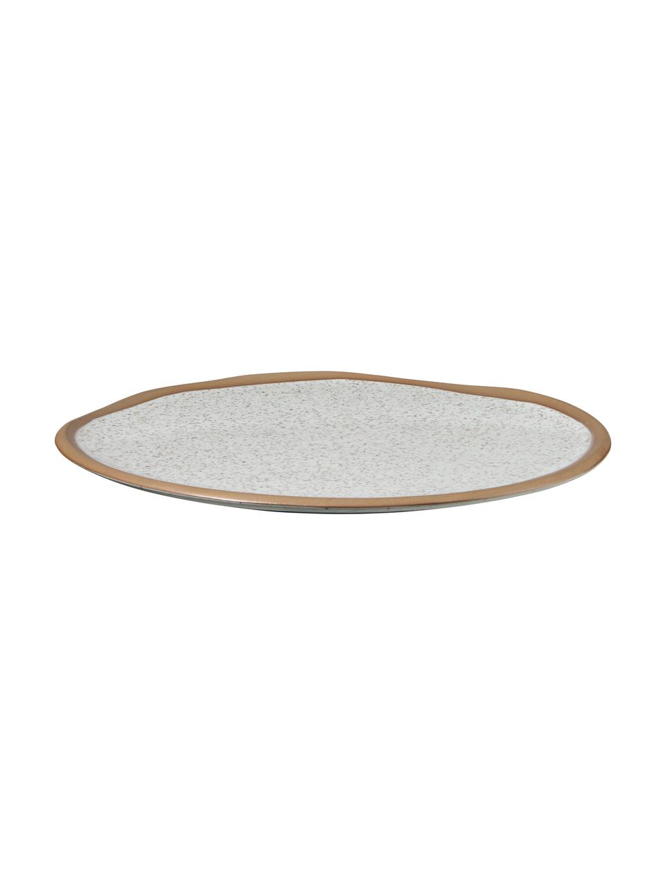 Dinerborden Caja in mat bruin/beige, 2 stuks, Keramiek, Beige, bruin, Ø 26 cm