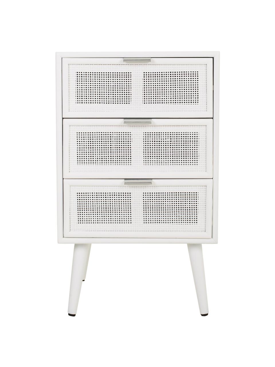 Nočný stolík so zásuvkou Cayetana Shelfy, Drevo biela, Š 42 x V 71 cm