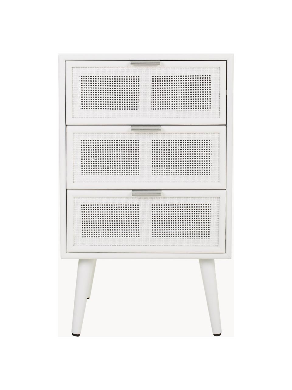 Table de chevet rustique Cayetana Shelfy, Blanc, larg. 42 x haut. 71 cm