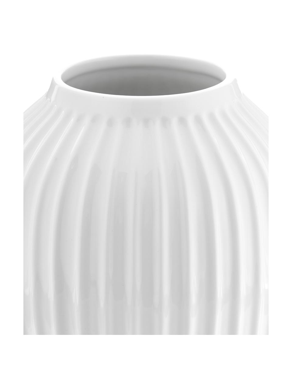 Vase décoratif blanc fait main Hammershoi, Porcelaine, Blanc, Ø 20 x haut. 25 cm