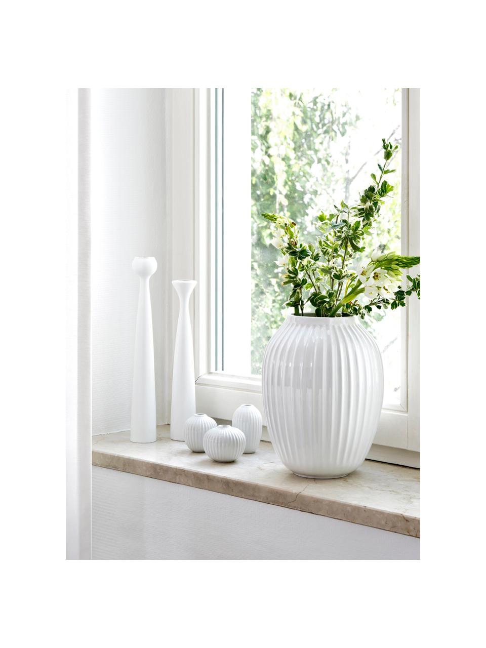Handgefertigte Design-Vase Hammershøi, Porzellan, Weiß, Ø 20 x H 25 cm