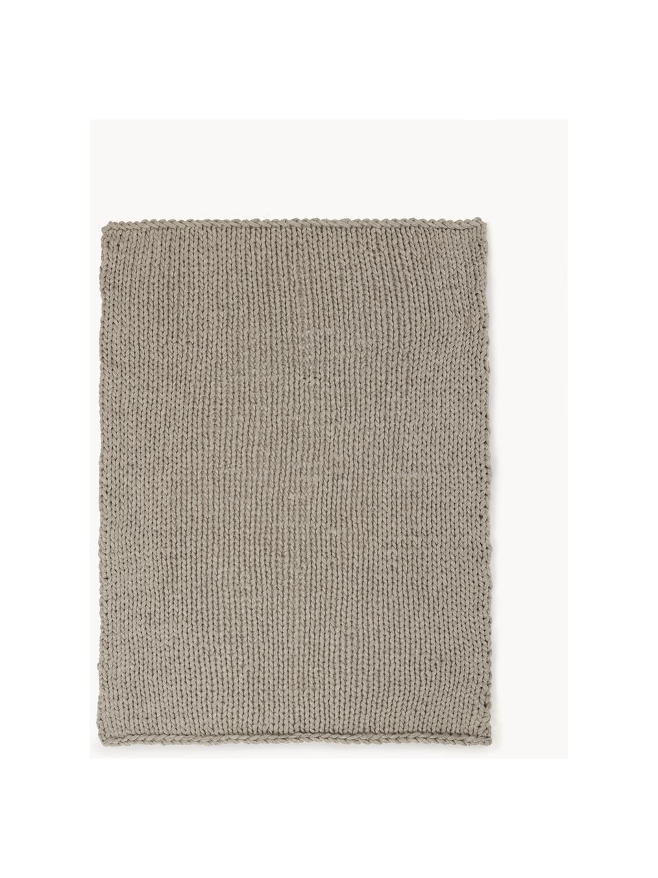 Ręcznie wykonany koc z dzianiny Adyna, 100% akryl, Greige, S 130 x D 170 cm