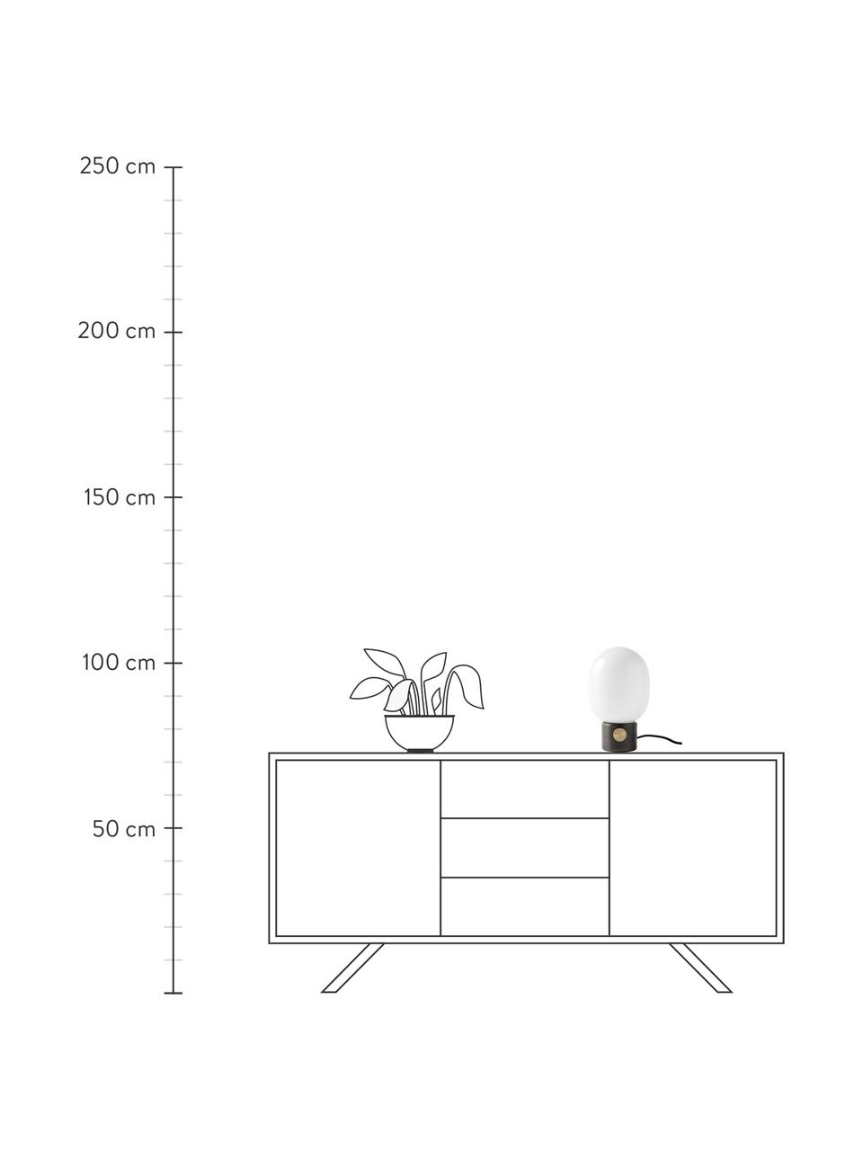 Dimmbare Tischlampe JWDA mit USB-Anschluss, Lampenschirm: Glas, Lampenfuß: Metall, beschichtet, Braun, Ø 19 x H 32 cm