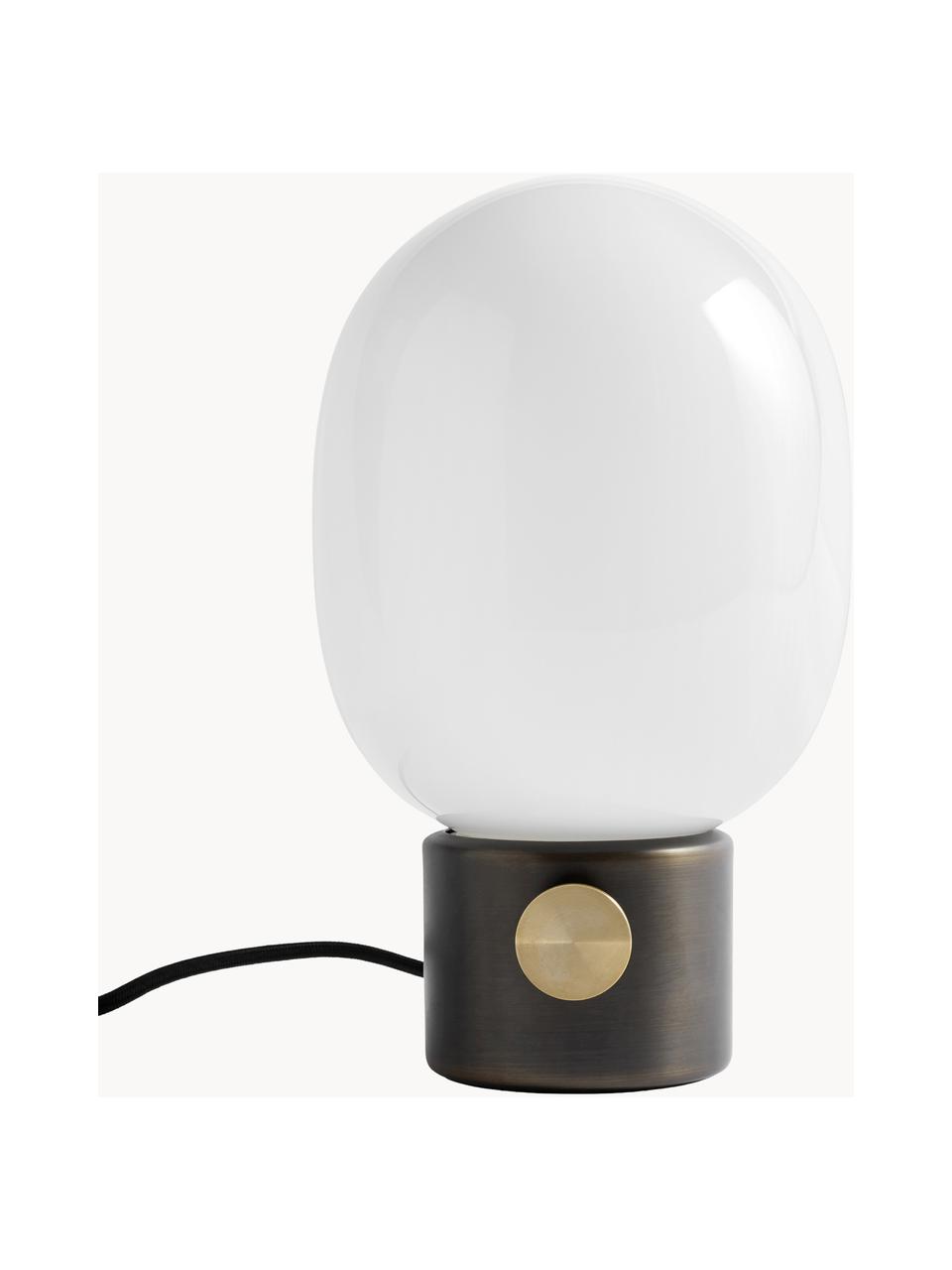 Lampada da tavolo luce regolabile con porta USB  JWDA, Paralume: vetro, Taupe, Ø 17 x Alt. 29 cm