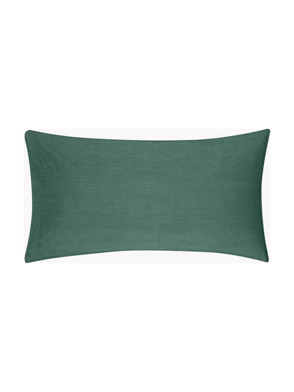 Fundas de almohada de algodón Arlene, 2 uds., Verde oscuro, An 40 x L 80 cm