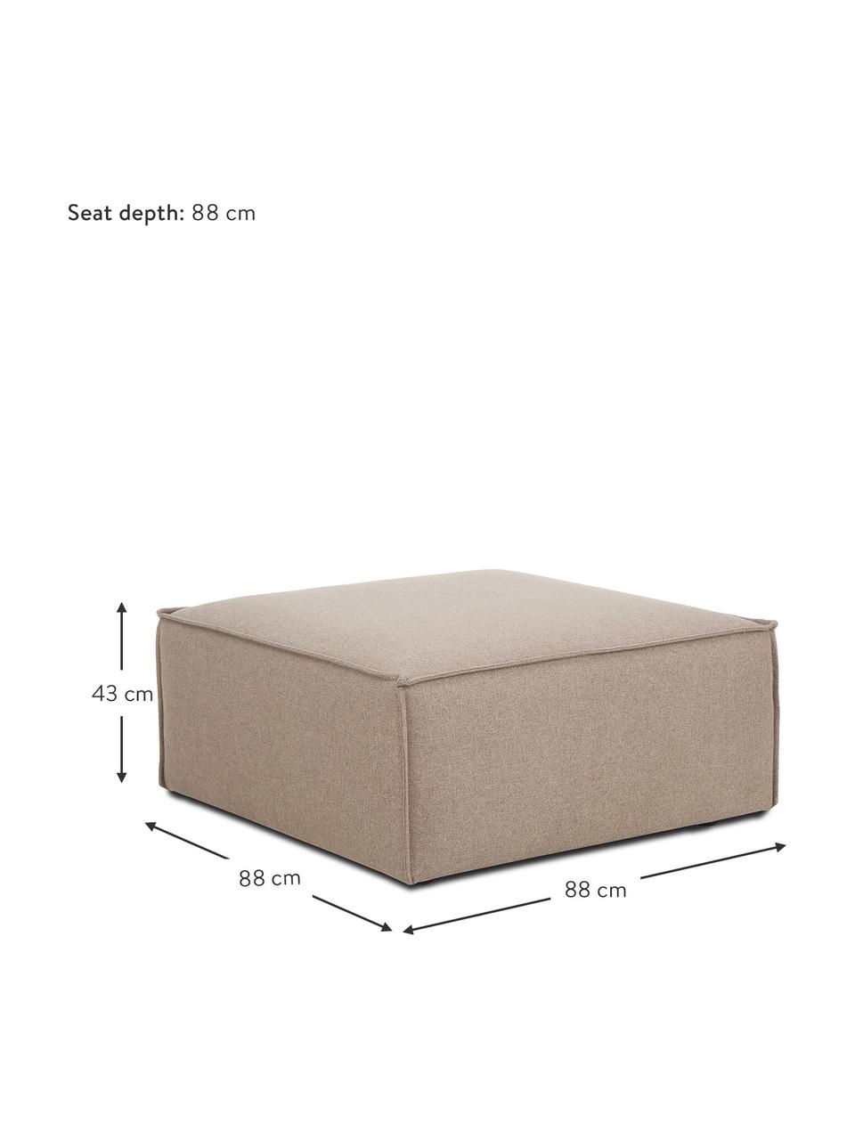 Poggiapiedi da divano Lennon, Rivestimento: 100% poliestere Con 115.0, Struttura: legno di pino massiccio, , Piedini: plastica, Tessuto marrone, Larg. 88 x Alt. 43 cm