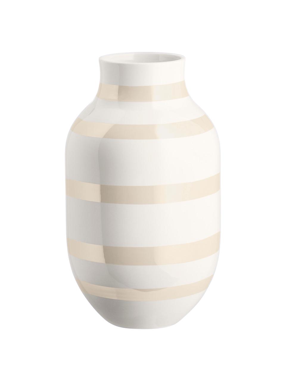 Grote handgemaakte keramische vaas Omaggio, Keramiek, Crèmekleurig, Ø 20 x H 31 cm