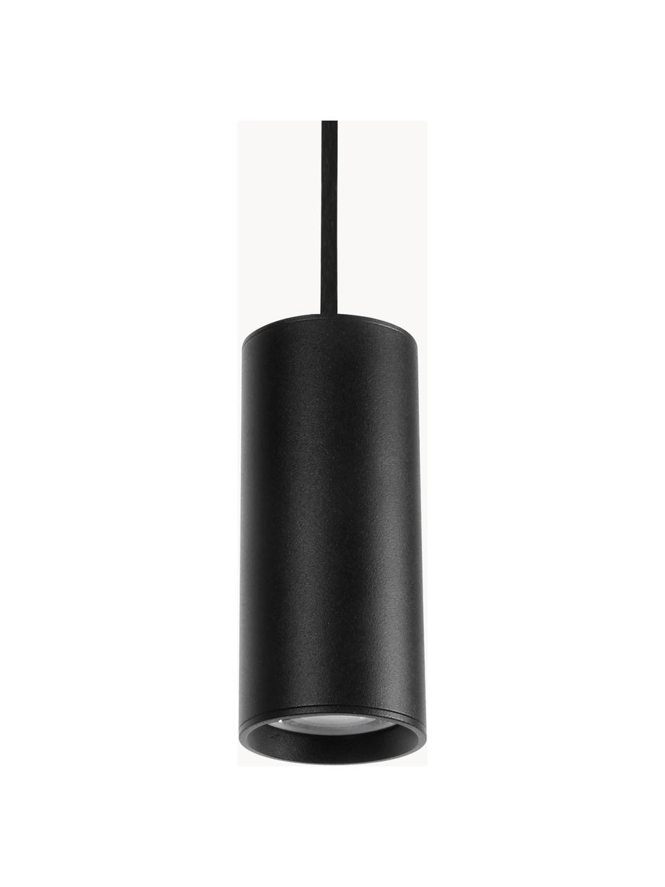 Kleine hanglamp Aila, Lampenkap: gecoat aluminium, Zwart, Ø 6 x H 20 cm