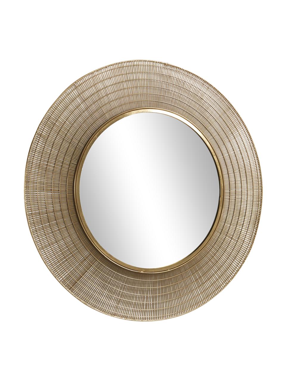 Specchio rotondo da parete con cornice dorata Place, Cornice: metallo rivestito, Superficie dello specchio: lastra di vetro, Ottone, Ø 80 x Prof. 2 cm
