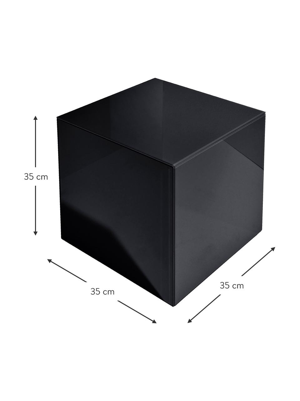 Bijzettafel Pop in zwart met spiegeleffect, Vezelplaat met gemiddelde dichtheid (MDF), glas, gebeitst, Zwart, B 35 cm x H 35 cm