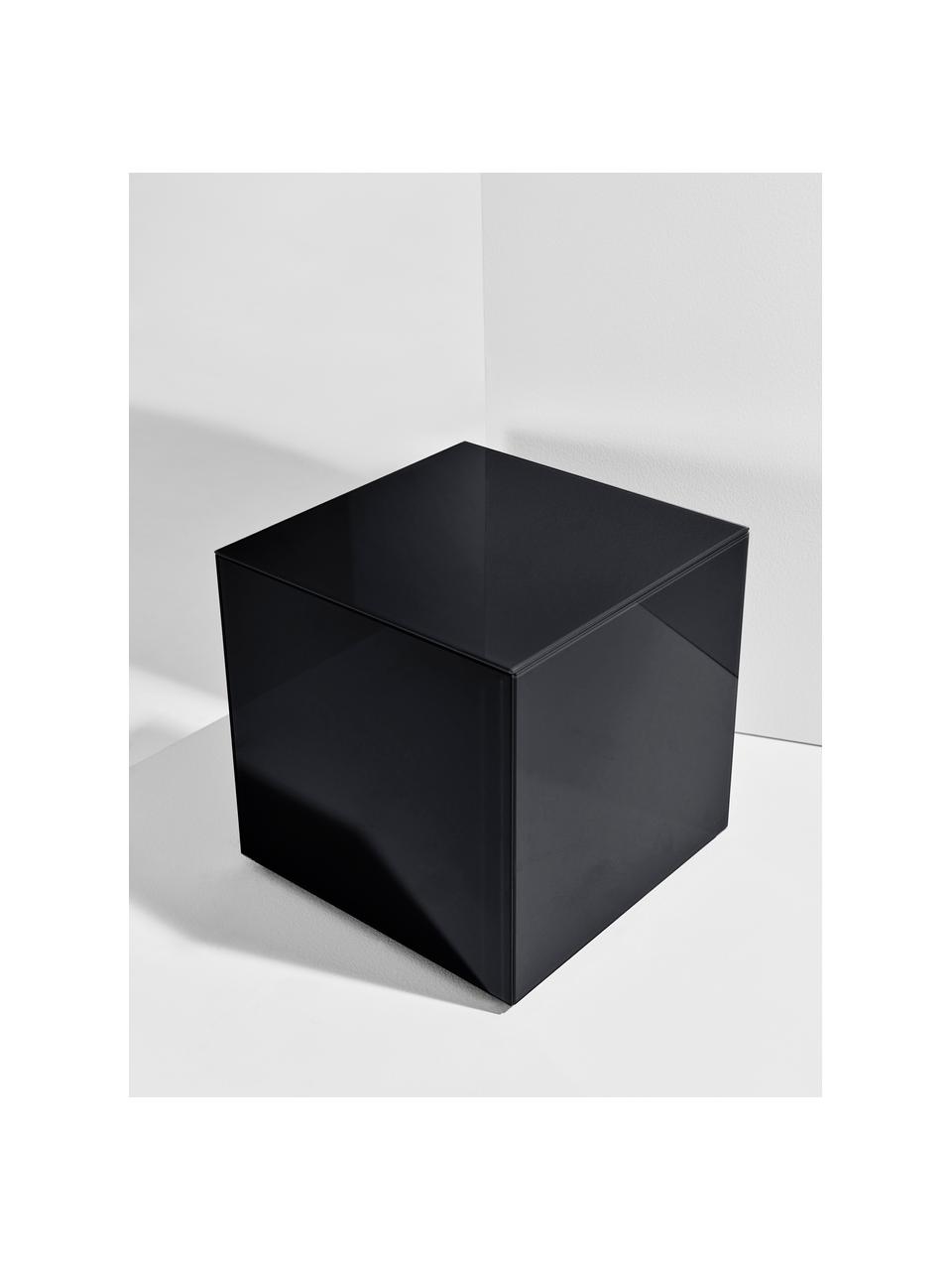 Stolik pomocniczy z efektem lustra Pop, Płyta pilśniowa średniej gęstości (MDF) powlekana, Czarny, S 35 x W 35 cm
