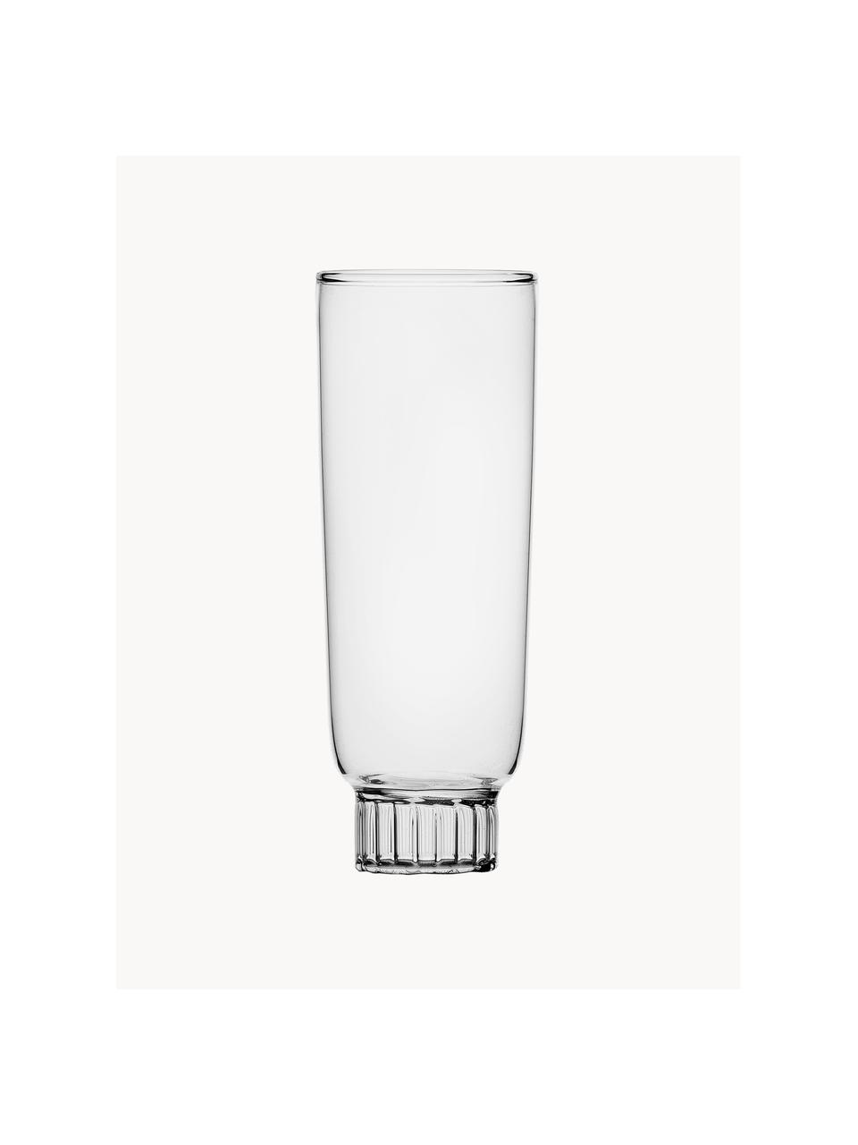 Handgefertigtes Longdrinkglas Liberta, Borosilikatglas, Transparent, Ø 6 x H 15 cm, 250 ml