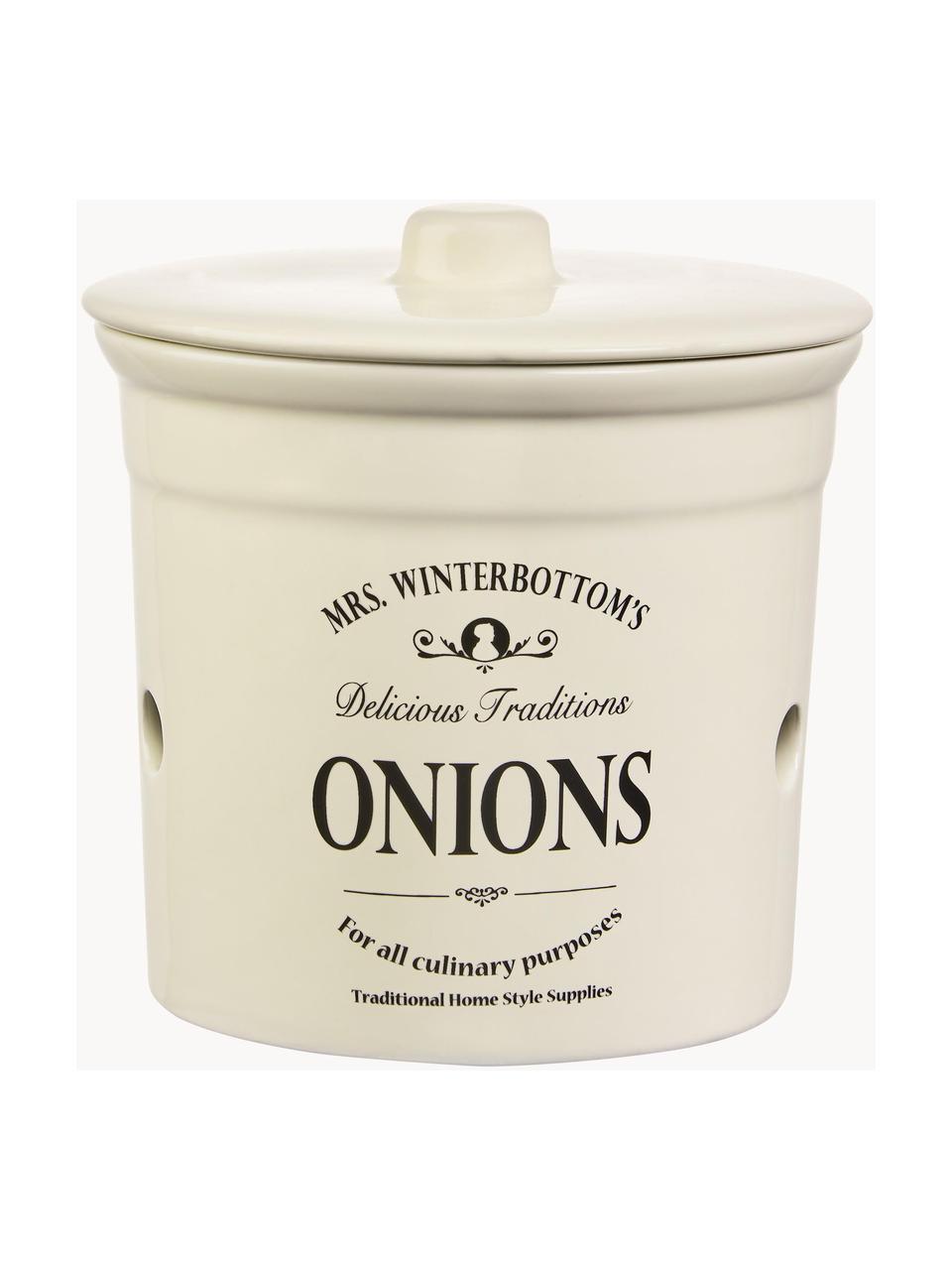 Contenitore Mrs Winterbottoms Onions, Gres, Bianco crema, nero, Ø 17 x Alt. 18 cm