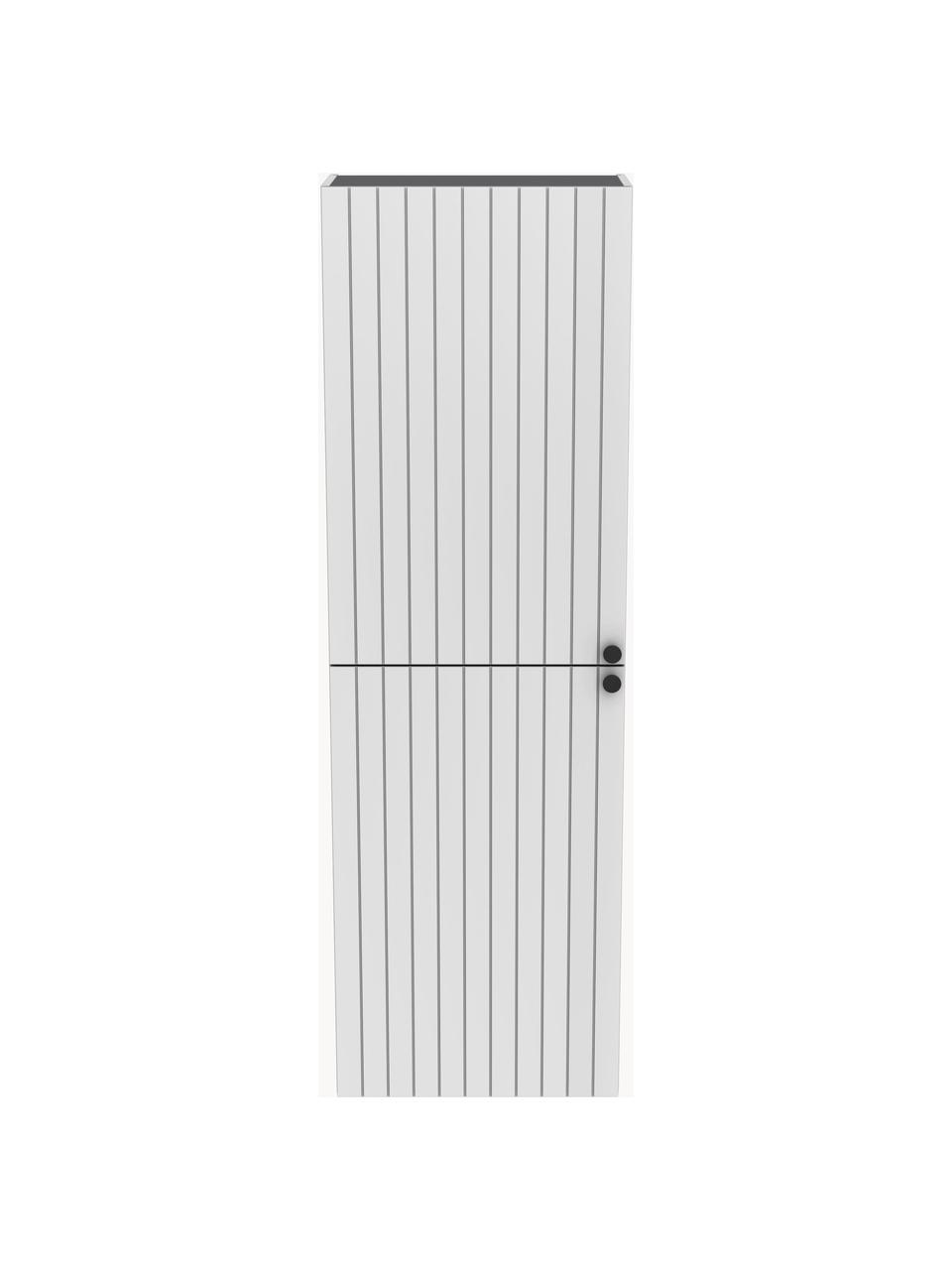 Armadietto da bagno alto dalla finitura opaca Emil, Maniglie: alluminio rivestito, Grigio chiaro, Larg. 40 x Alt. 180 cm