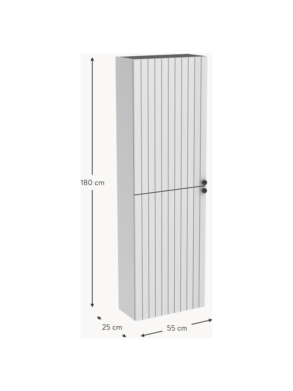 Bad-Hochschrank Emil mit matter Oberfläche, Griffe: Metall, beschichtet, Hellgrau, B 40 x H 180 cm