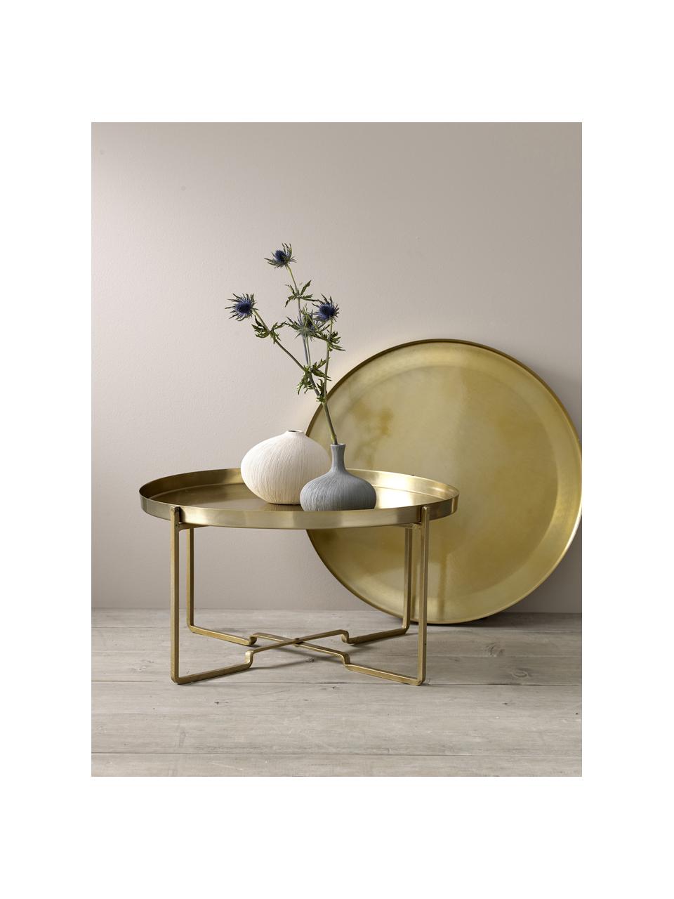 Tavolino rotondo da salotto dorato George, Metallo rivestito, Dorato, Ø 57 x Alt. 31 cm