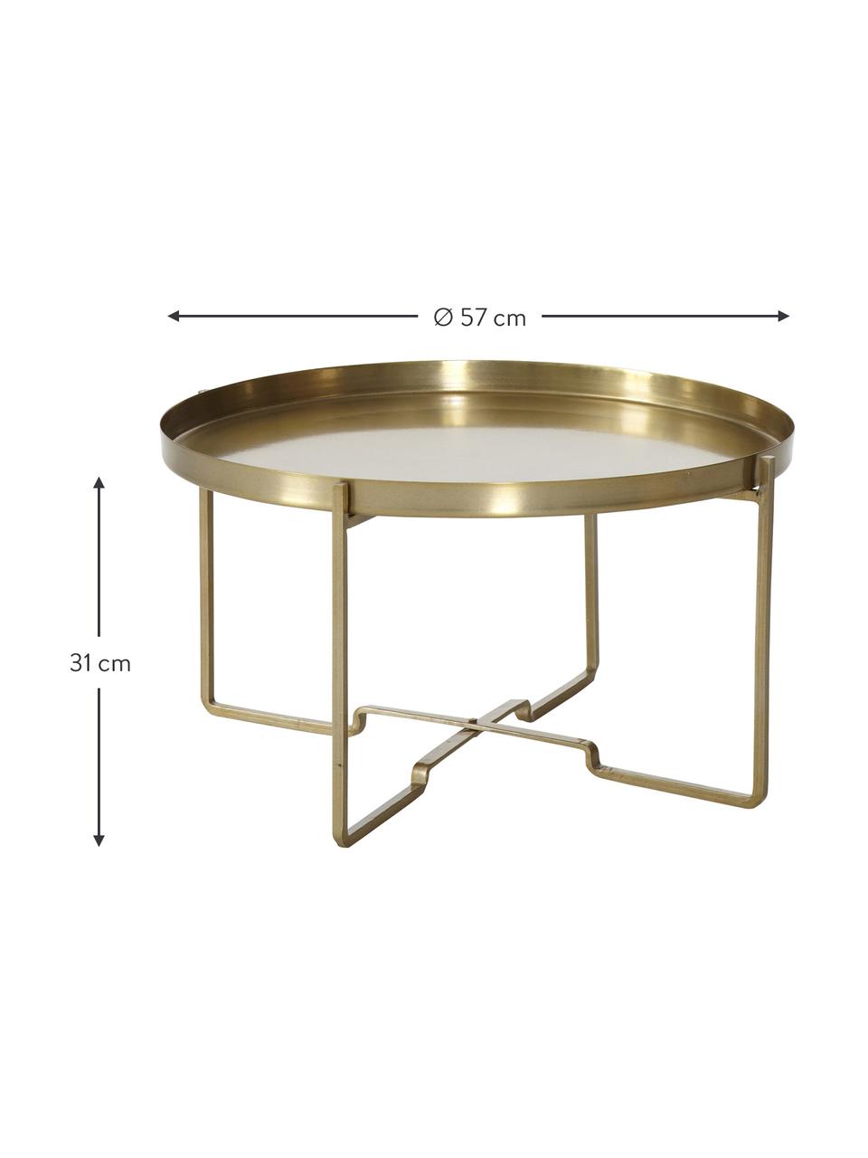 Kulatý konferenční stolek George, Potažený kov, Zlatá, Ø 57 cm, V 31 cm