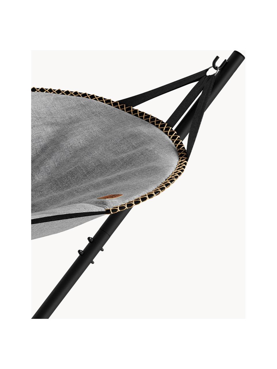 Amaca con struttura Cobana, Struttura: alluminio verniciato, Grigio chiaro, nero, Larg. 106 x Lung. 291 cm