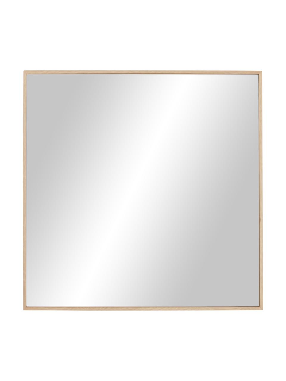 Eckiger Wandspiegel Avery mit braunem Eichenholzrahmen, Rahmen: Eichenholz, FSC-zertifizi, Spiegelfläche: Spiegelglas, Eichenholz, B 55 x H 55 cm